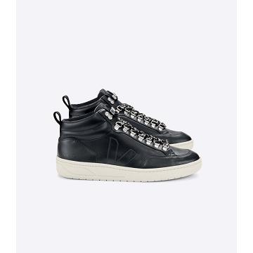 Veja RORAIMA LEATHER Høye Dame Black/White | NO 355CTV